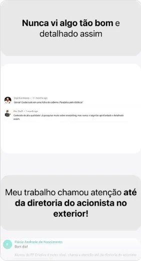 Depoimento: 'Nunca vi algo tão bom e detalhado assim' e 'Meu trabalho chamou atenção até da diretoria do acionista no exterior' — Flávia Andrade do Nascimento